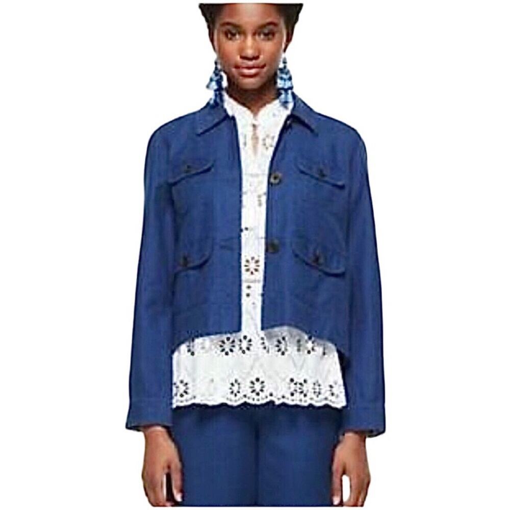Kate Spade Broome Street Surplus Cotton Jacket Navigator Blue Medium NWOT